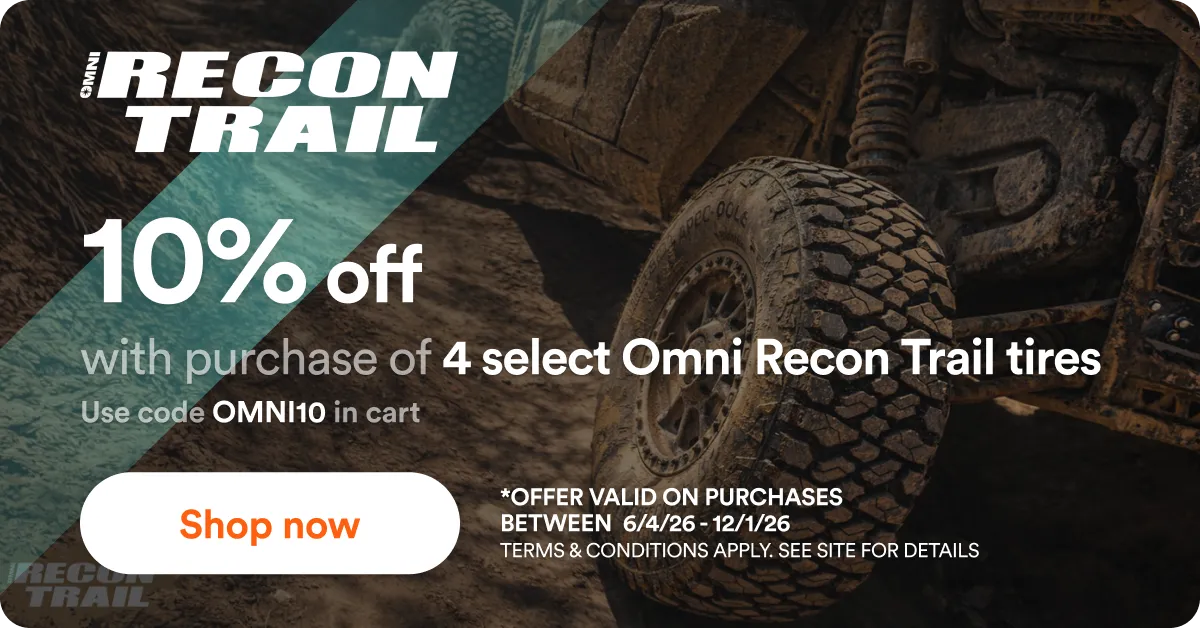 10% off Omni Recon Trail Tires