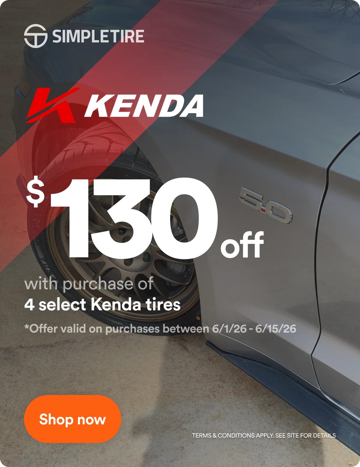 Kenda tires - $130 off select sets