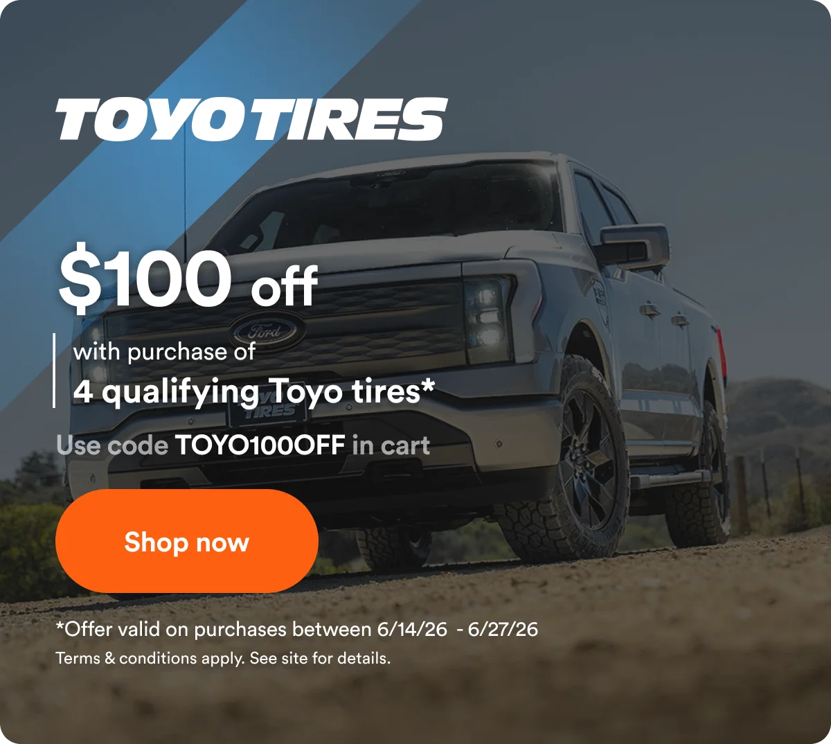 $100 off Toyo tires
