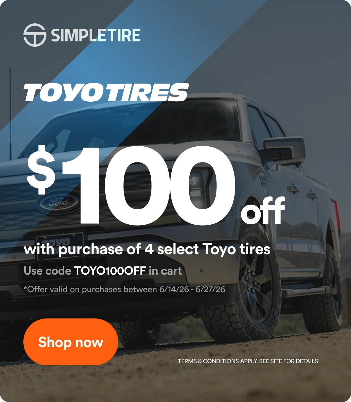 $100 off Toyo tires