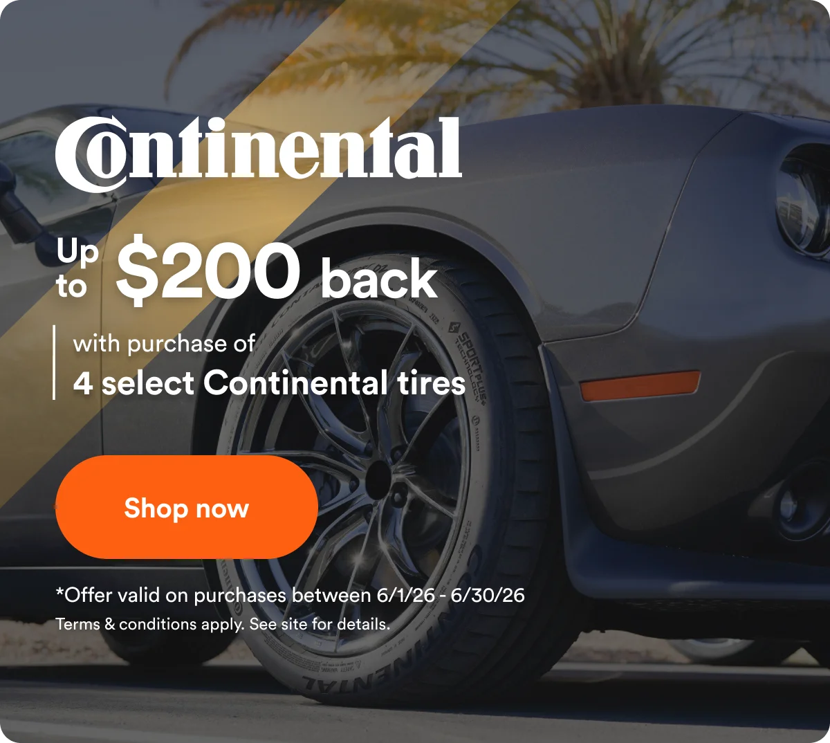 $200 back from Continental tires
