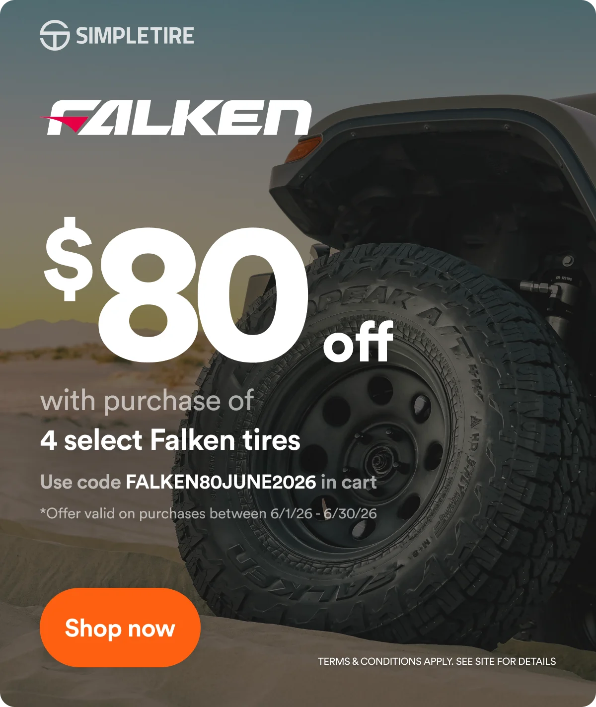 $80 off Falken tires