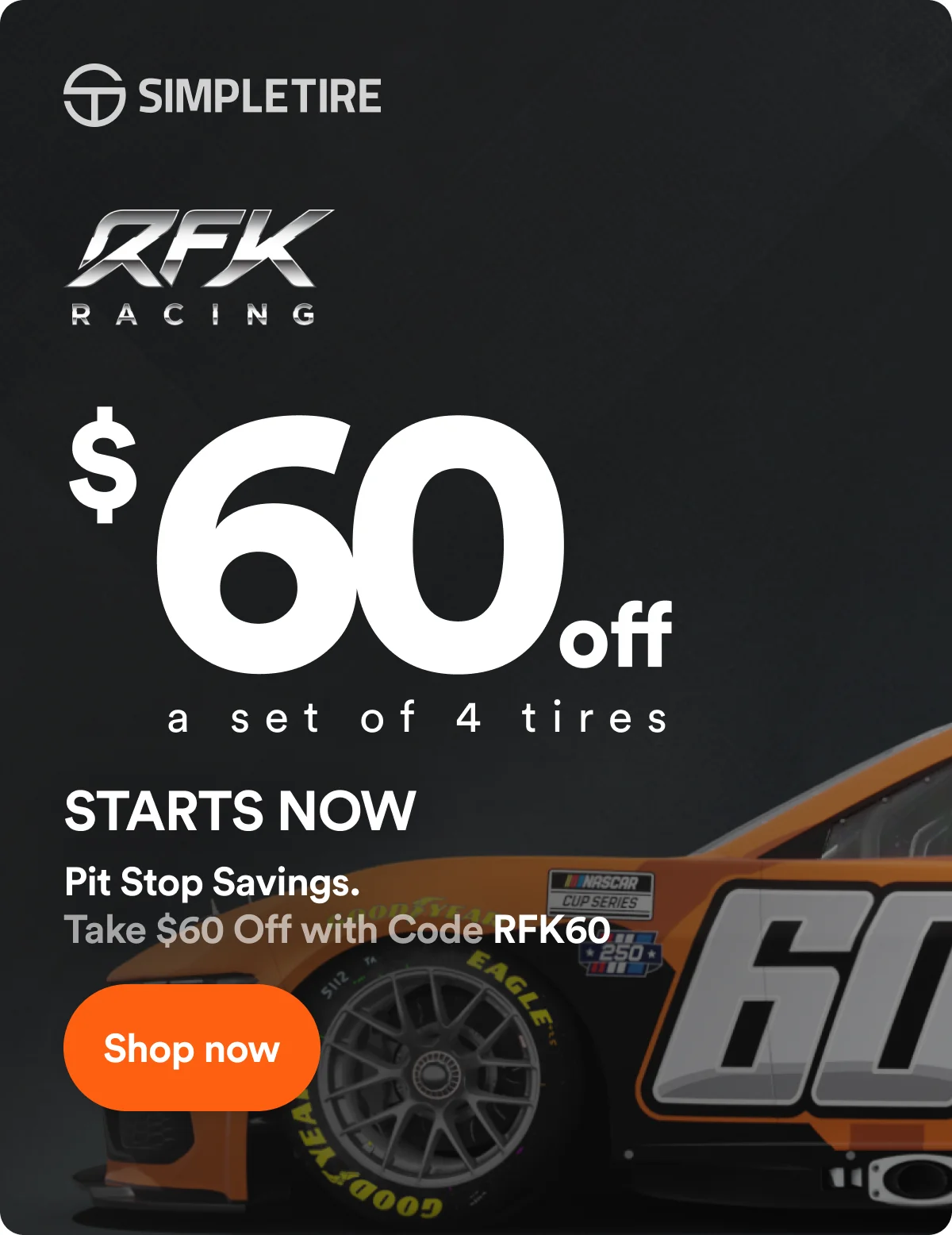 $60 off select sets of 4 tires