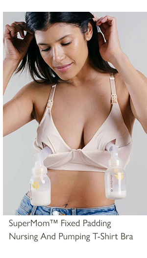 SuperMom™ Fixed Padding Nursing And Pumping T-Shirt Bra