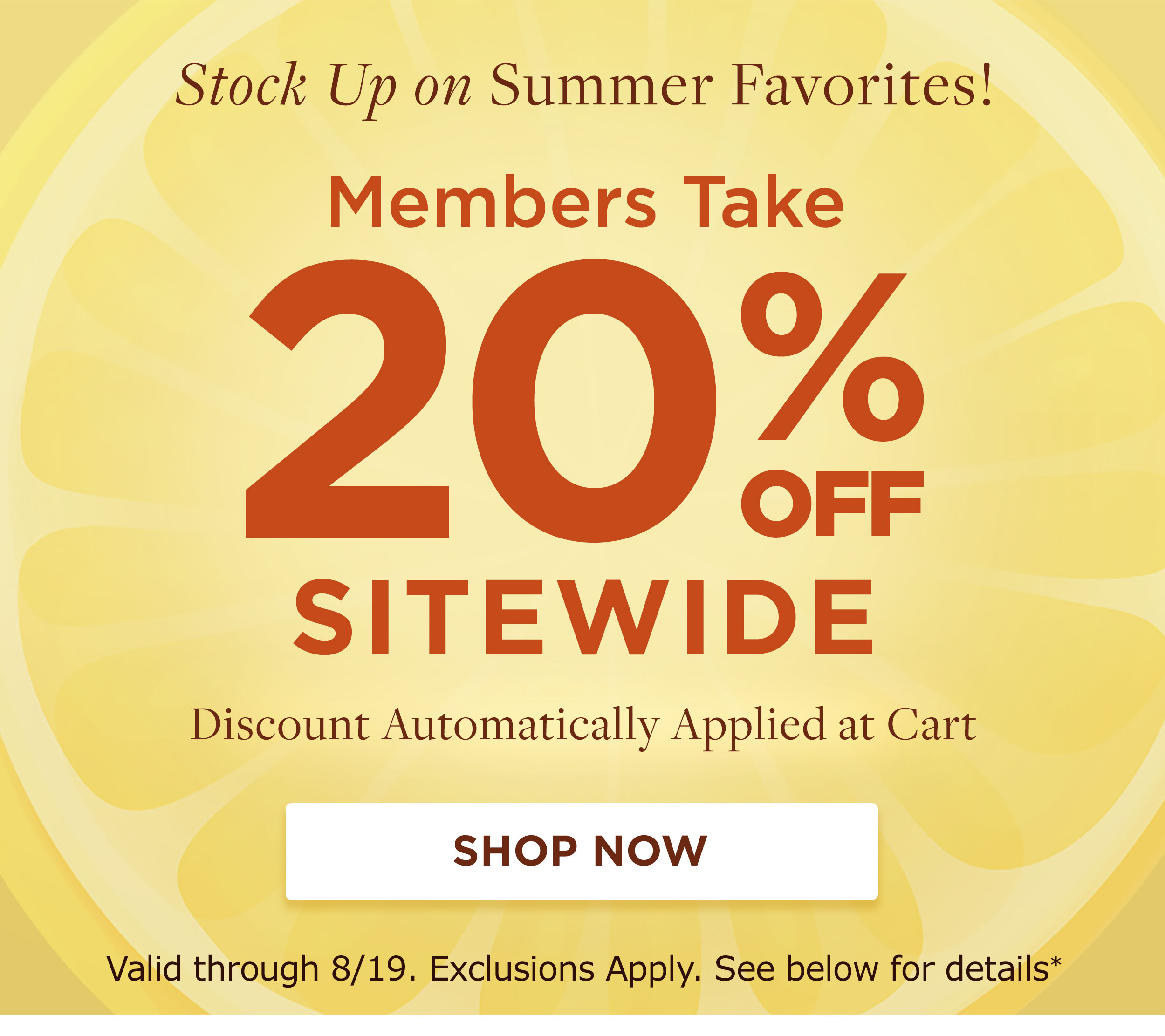 Summer Favorites Member Offer