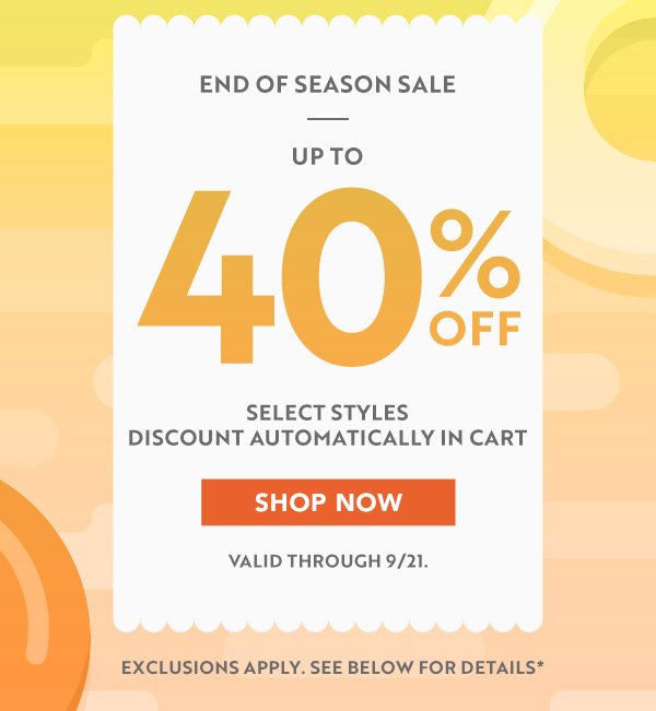 40% Off Select Styles