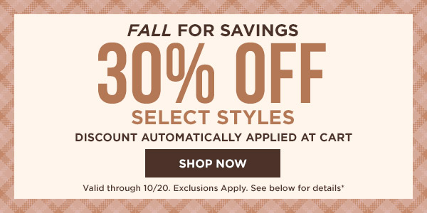 Take 30% Off Select Styles
