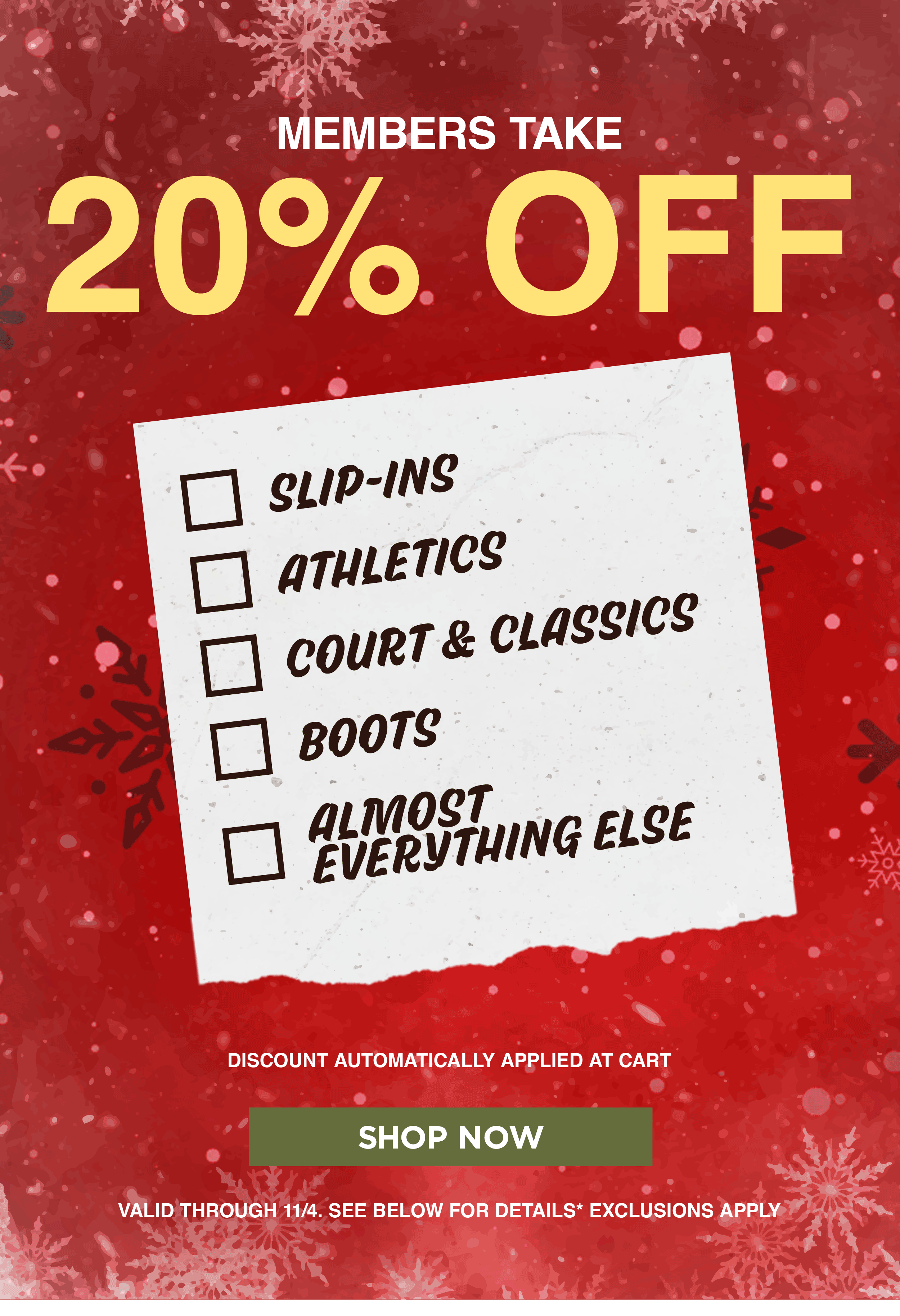 Holiday Check List Sale