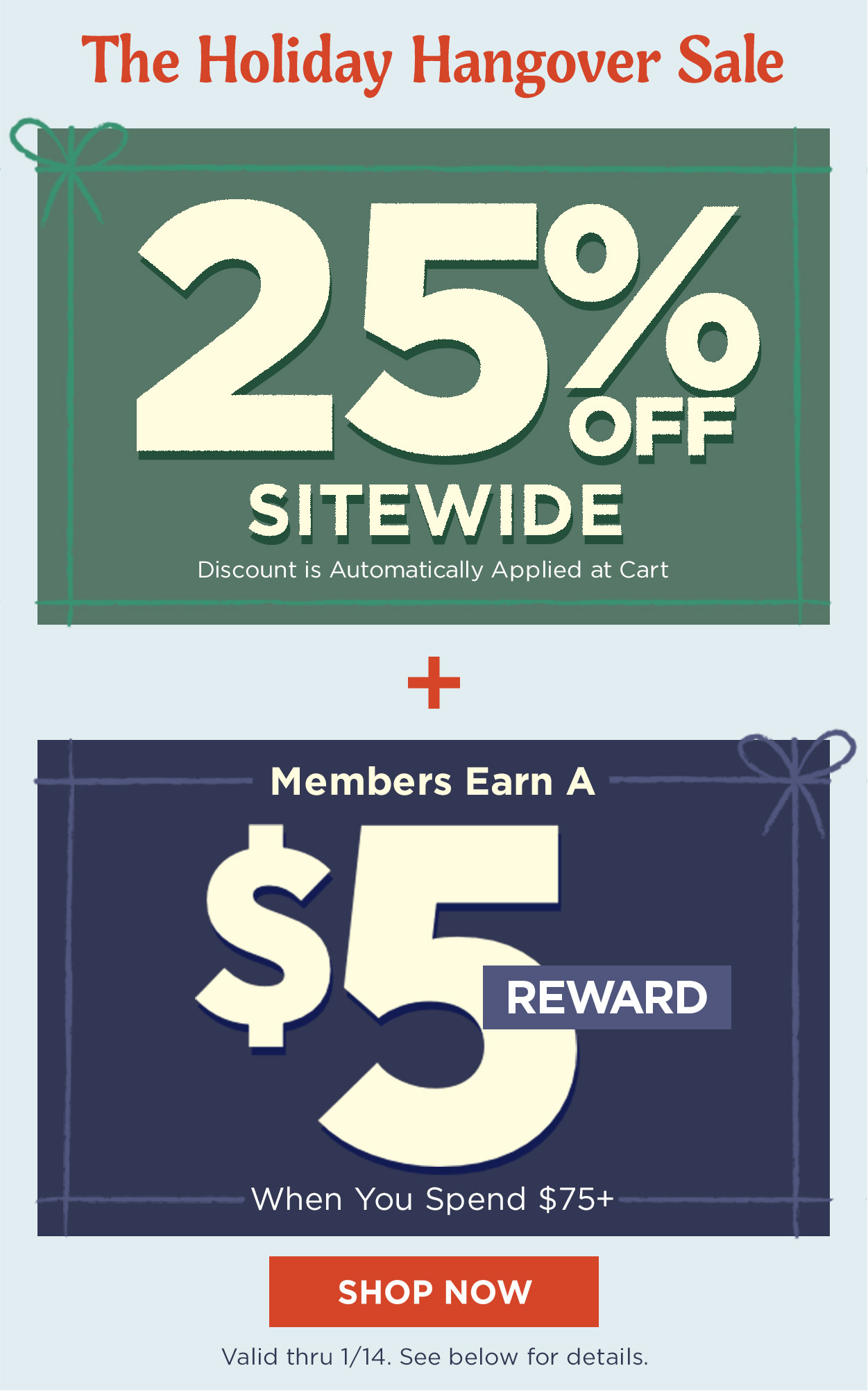 Holiday Hangover Sale