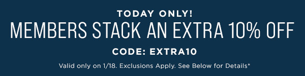 Extra 10% Off for Members Code: EXTRA10