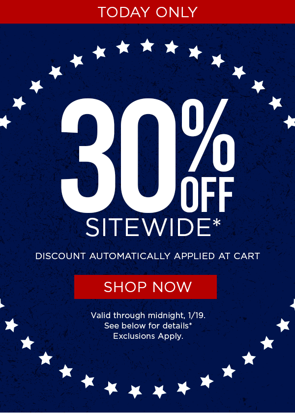 Flash Sale 30% off Site Wide