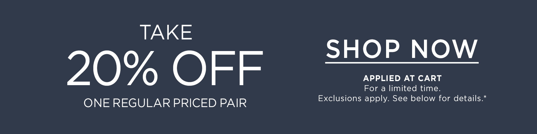 Take 20% Off a Single Pair