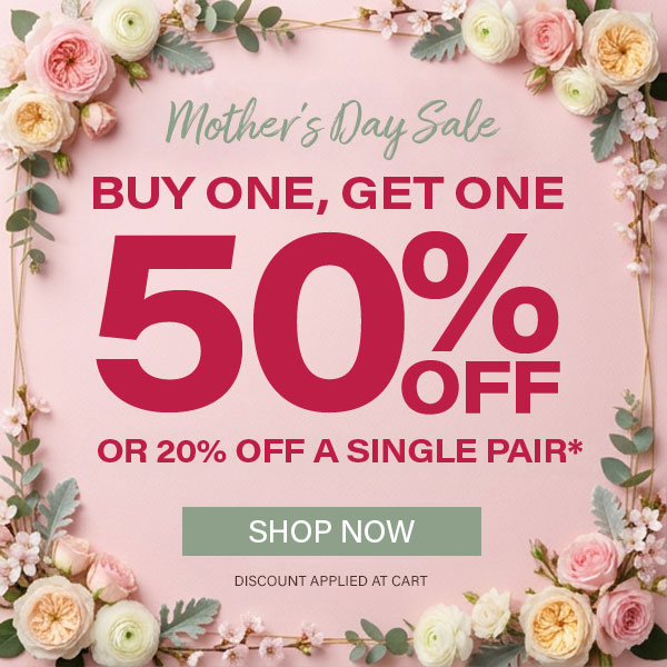 Buy One, Get one 50% Off OR 20% Off A Single Pair