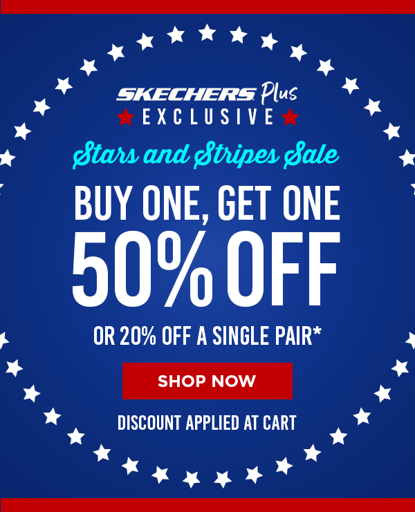 STARS AND STRIPES SALE – MEMBERS BUY ONE, GET ONE 50% OFF OR 20% OFF A SINGLE PAIR*
