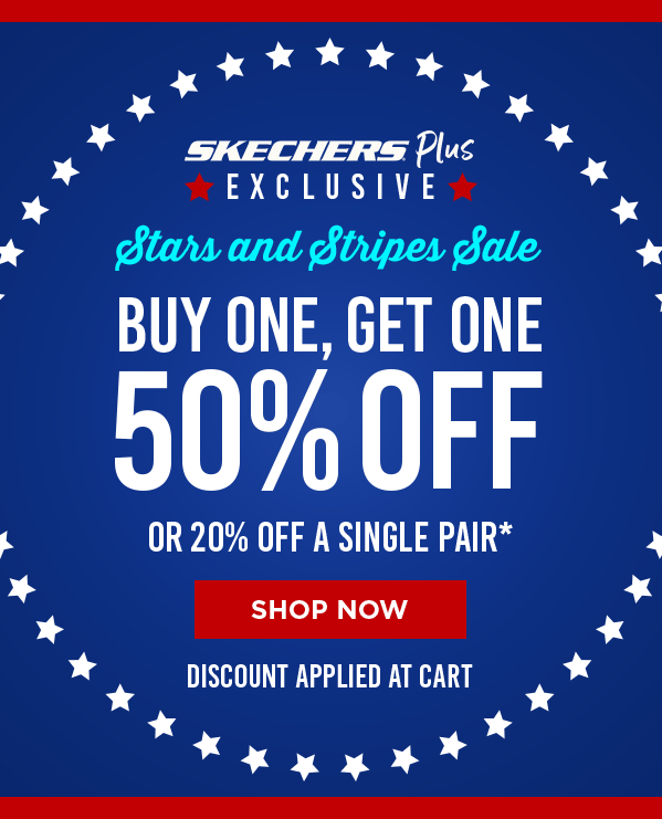 STARS AND STRIPES SALE – MEMBERS BUY ONE, GET ONE 50% OFF OR 20% OFF A SINGLE PAIR*