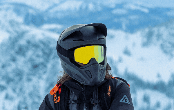 Riders wearing Ski-Doo helmets