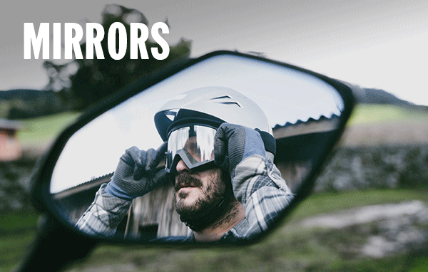 One person in the mirror reflection