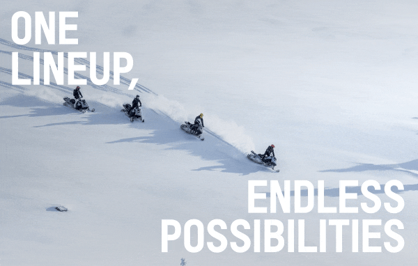 Four Ski-Doo riders