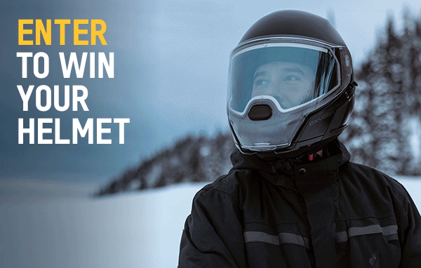 Rider wearing a Ski-Doo helmet