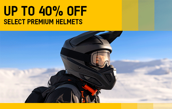 Riders decked out in Ski-Doo helmets
