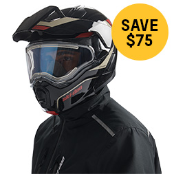 Rider wearing Exome Sport Heated Helmet