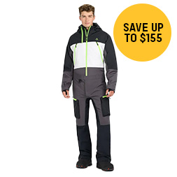 Man wearing Ski-Doo deep-snow apparel
