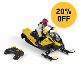 Scale model of a rider on a Ski-Doo sled
