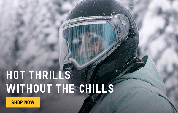 Riders wearing Ski-Doo heated helmets