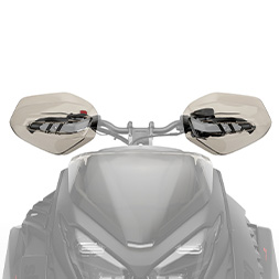 XL Transparent Handguards on a Ski-Doo