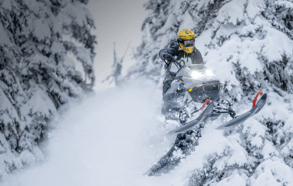 Rider with helmet on Ski-Doo