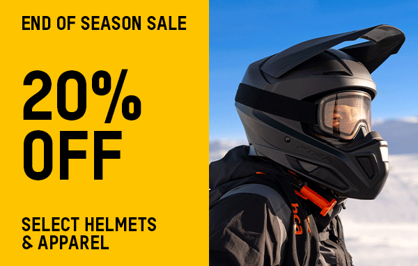 Riders sporting Ski-Doo helmets and gear