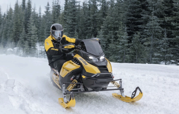 Person trail riding with a Ski-Doo