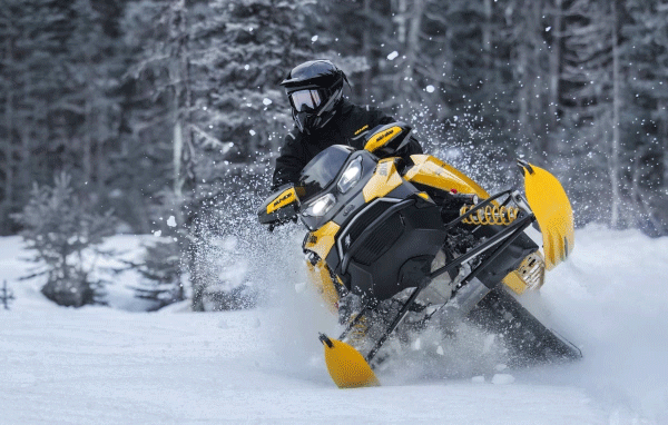 Person doing a stunt on a Ski-Doo