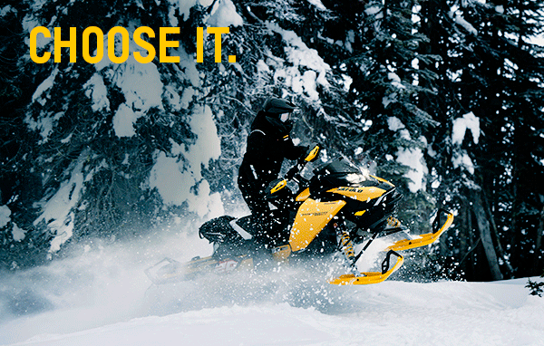 People riding Ski-Doo models in the snow