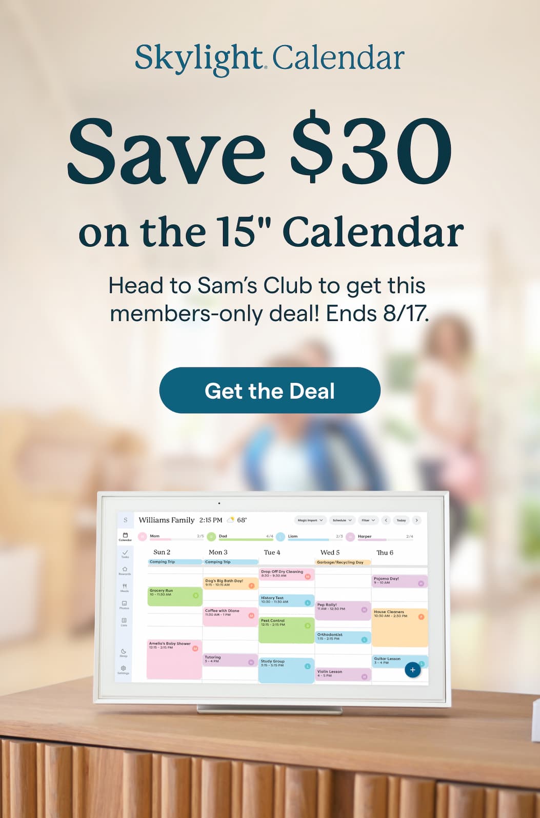 save 30 dollars on 15in calendar at sams club get the deal