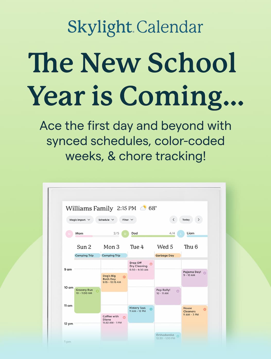the new school year is coming ace it with skylight calendar
