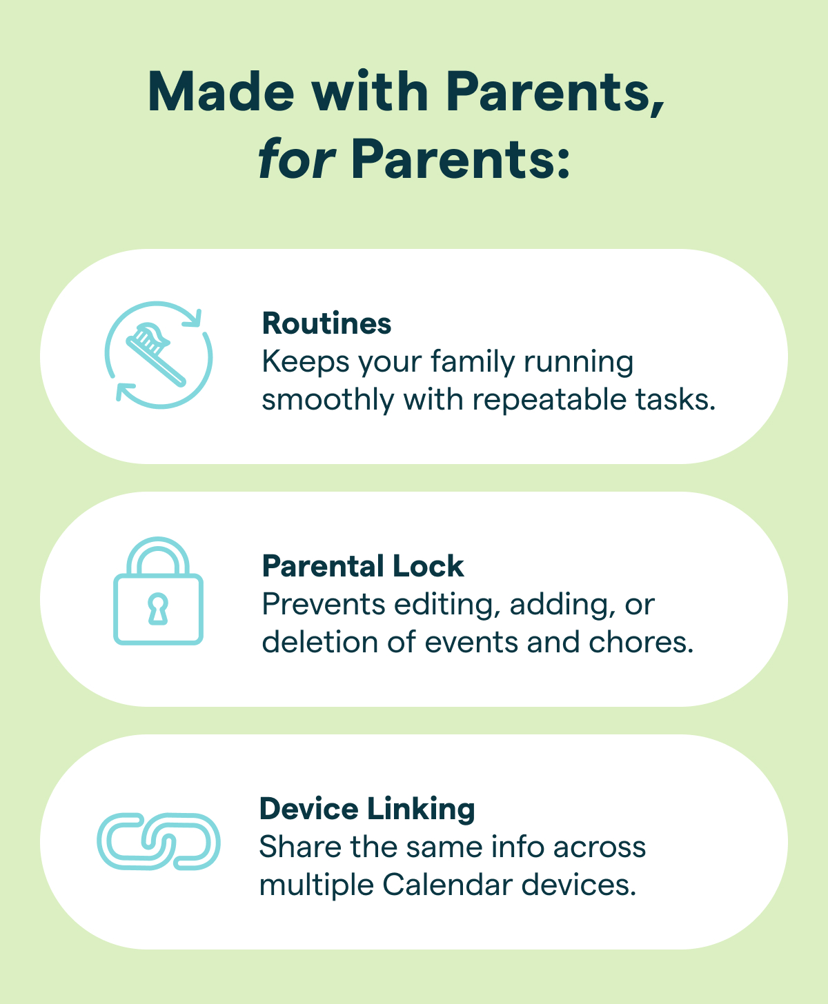 features made with parents for parents