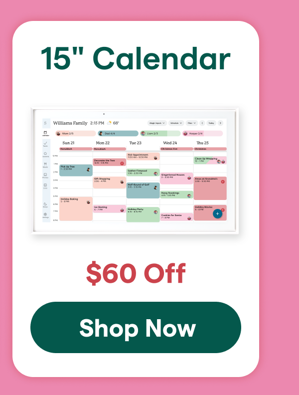 15"calendar shop calendar