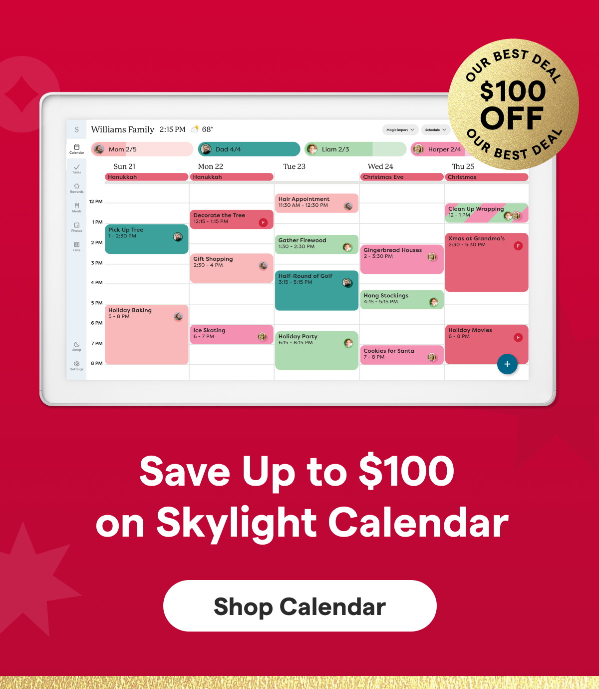 save up to $100 on skylight calendar shop calendar