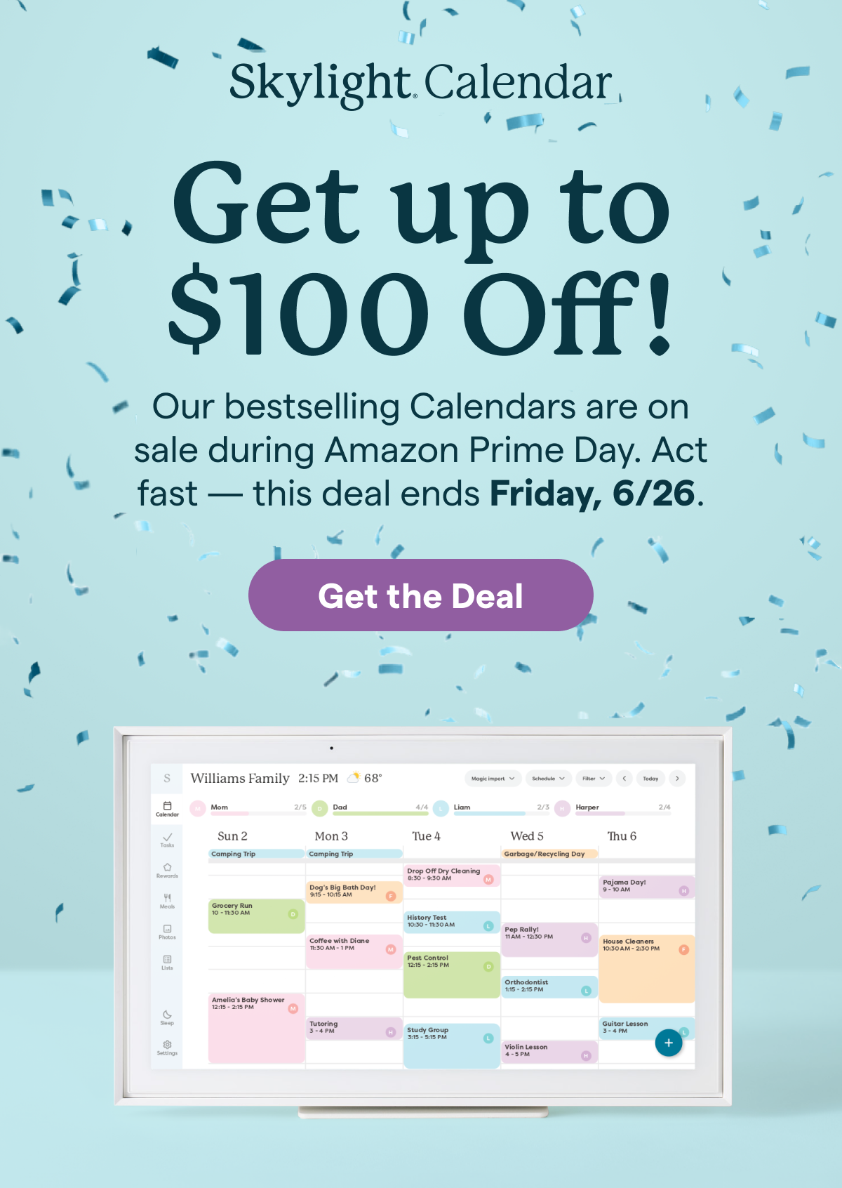 get up to $100 off on calendar during prime day