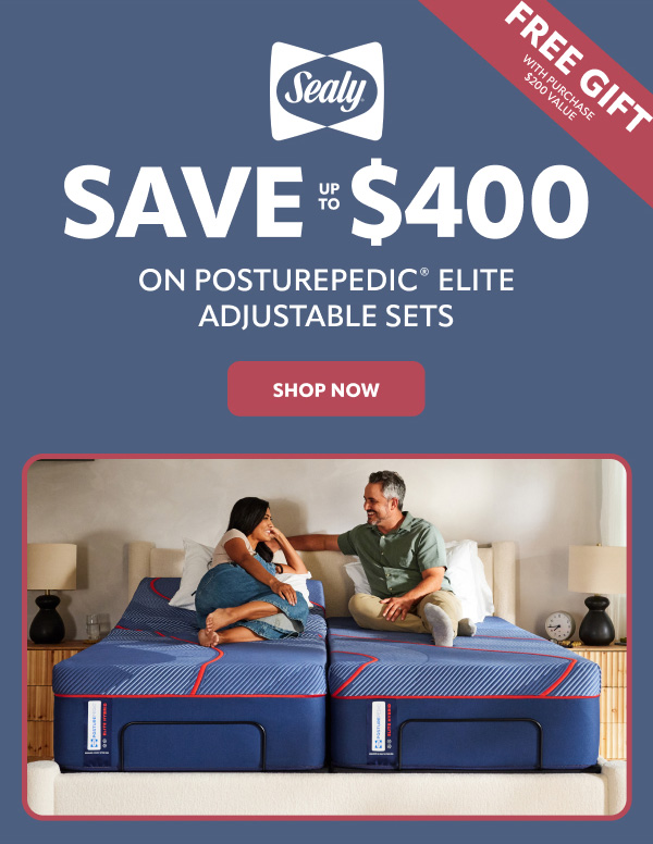 Sealy save up to $400 on Posturepedic elite adjustable sets