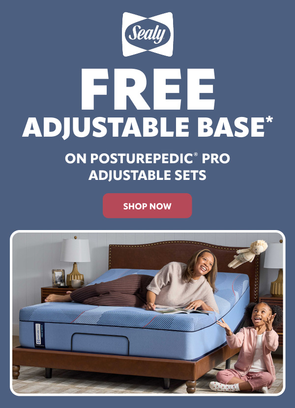 Sealy posturepedic pro adjustable sets, get a free adjustable base