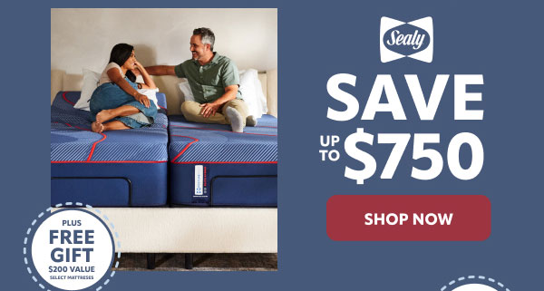 Sealy, free adjustable base with posturepedic pro and plus models