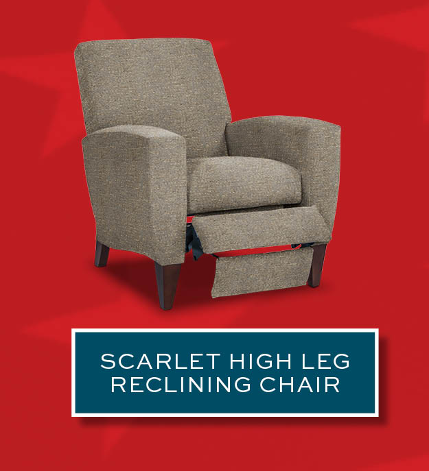 Scarlet high leg reclining chair 