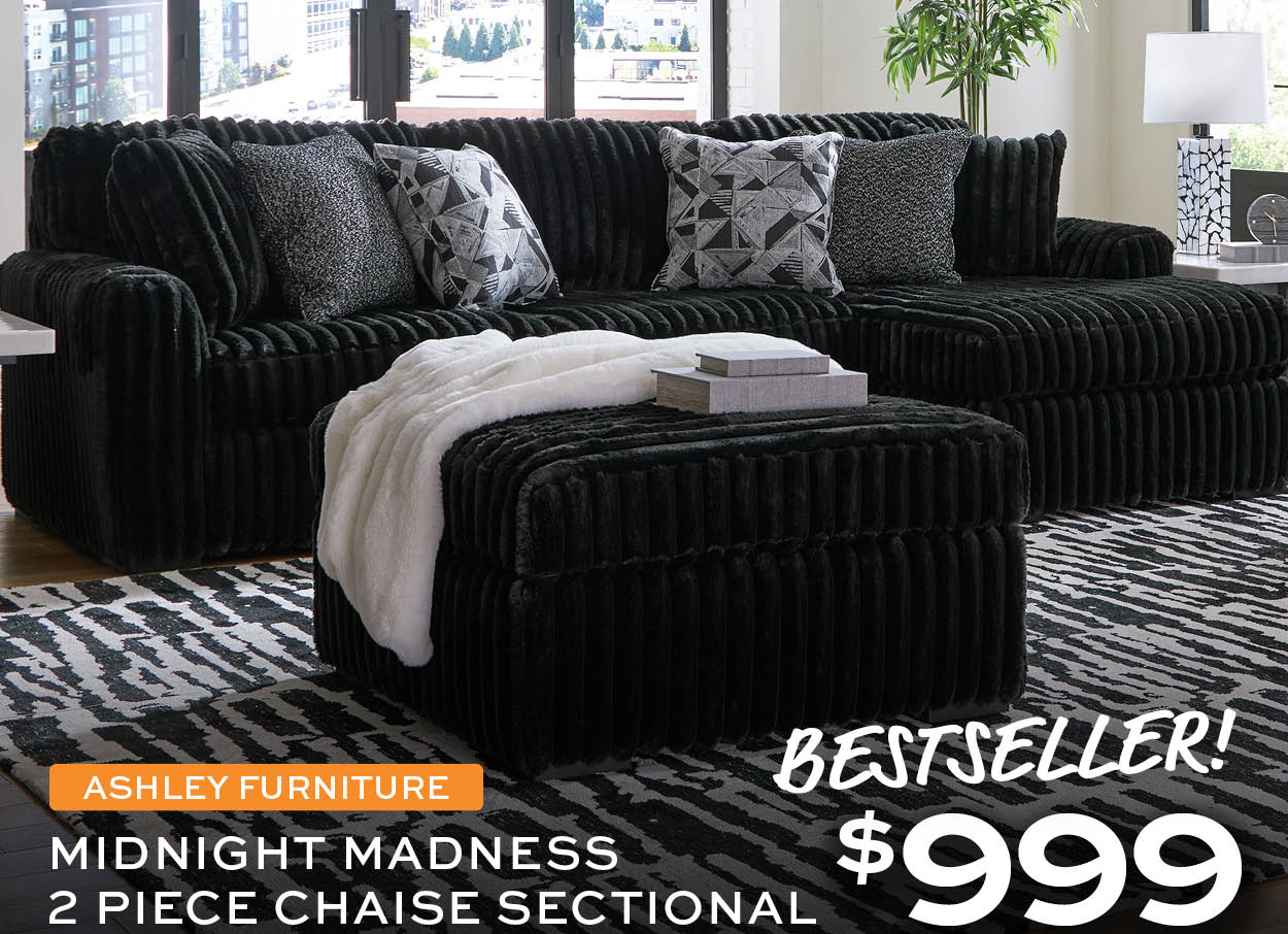 Midnight madness 2 piece chaise sectional $999