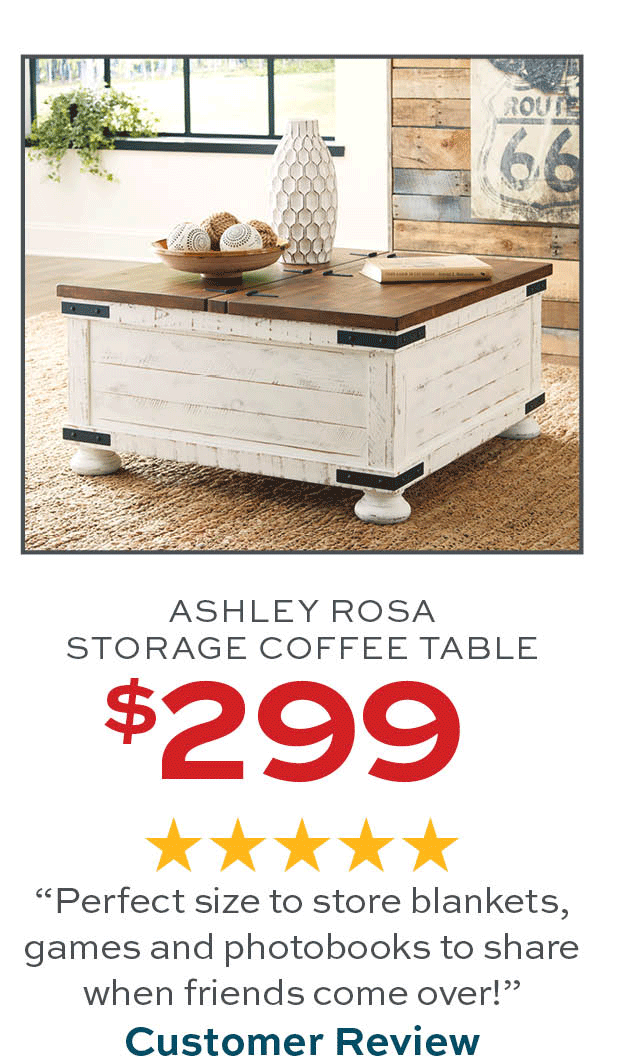 Ashley Rosa Storage Coffee Table $299