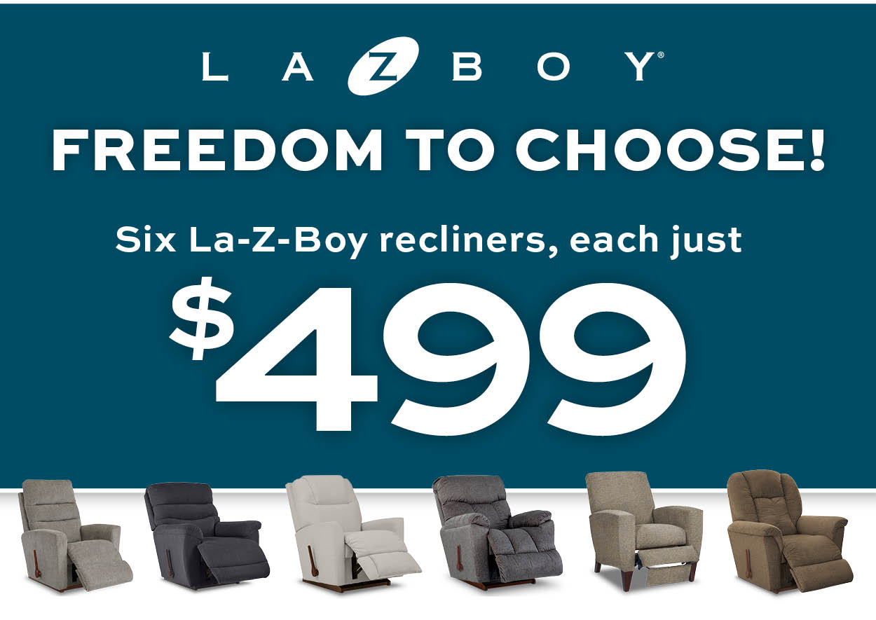 Six La-Z-Boy recliners, each just $499