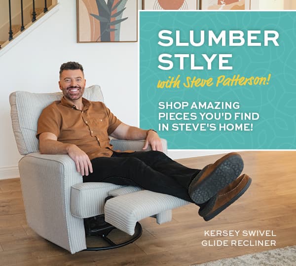 Shop amazing pieces you'd find in Steve Patterson's home – Kersey swivel glide recliner