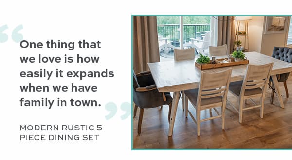 Modern rustic 5 piece dining set