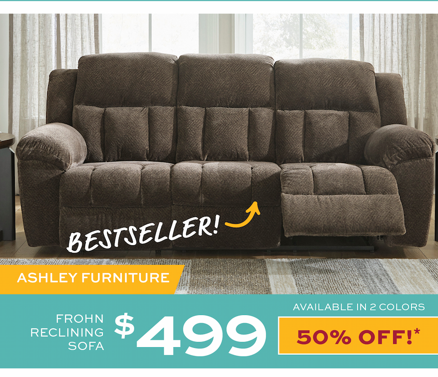 Ashley Furniture Frohn Reclining Sofa $499
